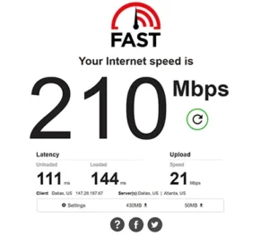 Fast.com Speed Result